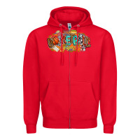 Red basketball vibes Zipper Hoodie - CowhideDigitalArt