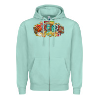 Seafoam basketball vibes Zipper Hoodie - CowhideDigitalArt