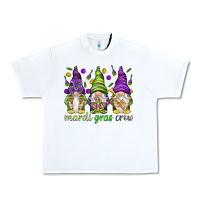 White Mardi Gras crew with gnomies Urban Heavy Tee - HowdyJamesFarm