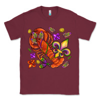 Burgundy Crawfish and fleur de lis Classic Tee - NancyCooperArtShop