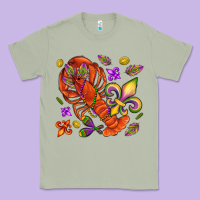 Crawfish And Fleur De Lis Classic Tee Designed By Nancycooperartshop