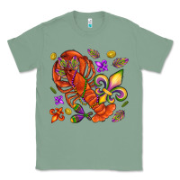 Sage Crawfish and fleur de lis Classic Tee - NancyCooperArtShop