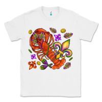 White Crawfish and fleur de lis Classic Tee - NancyCooperArtShop