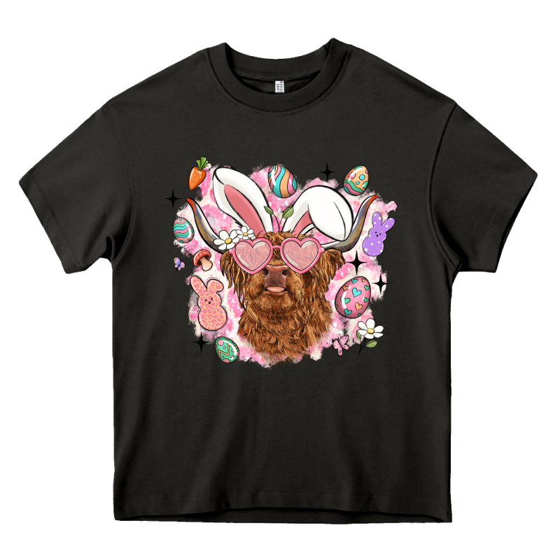 Highland Heifer Easter Heavy Core Tee by LillyAllenDesigns | Teevron