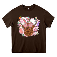 Chocolate Brown highland heifer easter Heavy Core Tee - LillyAllenDesigns