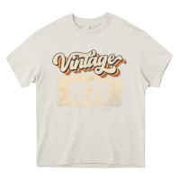 Cream 46 Year Old Vintage 1976 Men Women 46th Birthday Decor Heavy Core Tee - minhPixels
