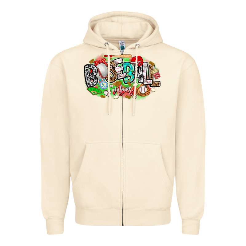 Baseball Vibes Zipper Hoodie by CowhideDigitalArt | Teevron