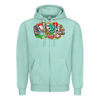 Seafoam baseball vibes Zipper Hoodie - CowhideDigitalArt
