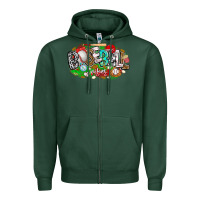 Sports Green baseball vibes Zipper Hoodie - CowhideDigitalArt