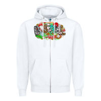 White baseball vibes Zipper Hoodie - CowhideDigitalArt
