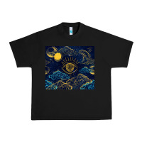 Black evil eye moon Urban Heavy Tee - TumblerDesignByShophia
