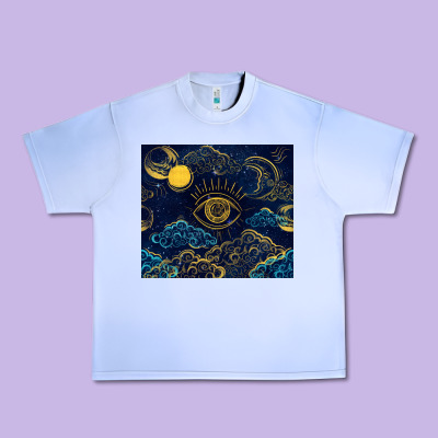 Evil Eye Moon Urban Heavy Tee Designed By Tumblerdesignbyshophia
