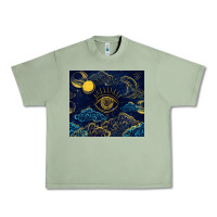 Oil Green evil eye moon Urban Heavy Tee - TumblerDesignByShophia