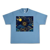 Pebble Blue evil eye moon Urban Heavy Tee - TumblerDesignByShophia