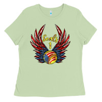 Matcha angel wings softball Ladies Tee - Jasminsmagicworld