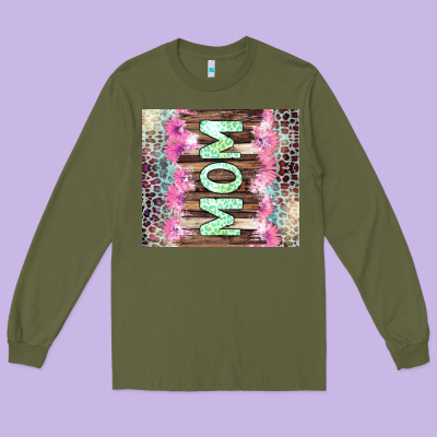 Mom Leopard Long Sleeve Tee Designed By Cowgirlartshop