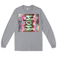 Heather Grey Mom leopard Long Sleeve Tee - CowGirlArtShop
