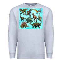 Heather Grey dinosaurs tumbler Premium Sweatshirt - Artiststas