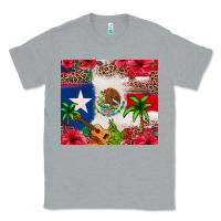 Heather Grey Mexican and Puerto Rico flag Classic Tee - texasbilliewilder