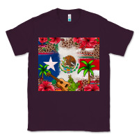 Plum Mexican and Puerto Rico flag Classic Tee - texasbilliewilder