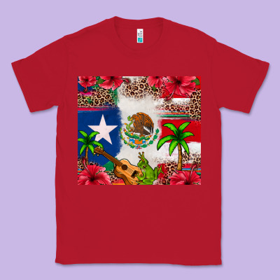 Mexican And Puerto Rico Flag Classic Tee Designed By Texasbilliewilder