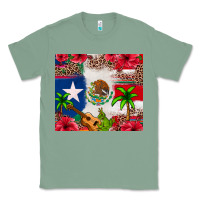 Sage Mexican and Puerto Rico flag Classic Tee - texasbilliewilder