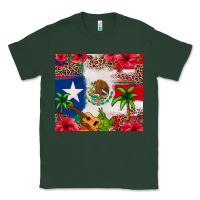 Sports Green Mexican and Puerto Rico flag Classic Tee - texasbilliewilder