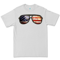 Dove Grey amerıcan flag glasses Premium Tee - BarkalooDesign