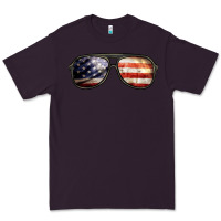 Plum amerıcan flag glasses Premium Tee - BarkalooDesign