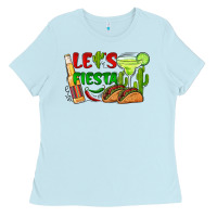 Baby Blue let's fiesta taco and beer Ladies Tee - BarkalooDesign