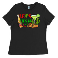 Black let's fiesta taco and beer Ladies Tee - BarkalooDesign