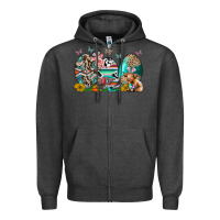 Charcoal Heather easter easter eggs Zipper Hoodie - CowhideDigitalArt