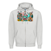 Dove Grey easter easter eggs Zipper Hoodie - CowhideDigitalArt