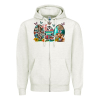 Oatmeal Heather easter easter eggs Zipper Hoodie - CowhideDigitalArt