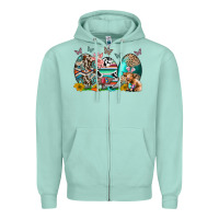 Seafoam easter easter eggs Zipper Hoodie - CowhideDigitalArt