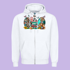 Easter Easter Eggs Zipper Hoodie Designed By Cowhidedigitalart