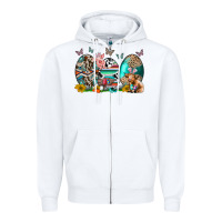 White easter easter eggs Zipper Hoodie - CowhideDigitalArt