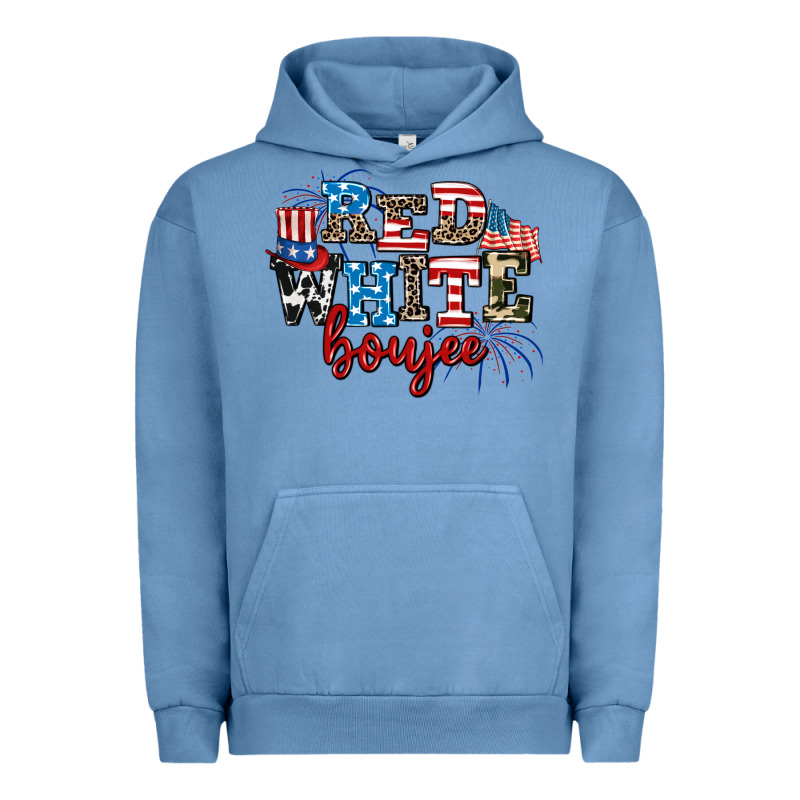 Red Whıte Boujee Urban Hoodie by AdoDesignShop | Teevron