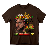 Chocolate Brown juneteenth is my independence day Heavy Core Tee - LillyAllenDesigns