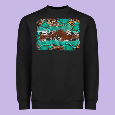 Cowhide Gemstone Leather Background Heavyweight Sweatshirt Designed By Fadigitalartstudio