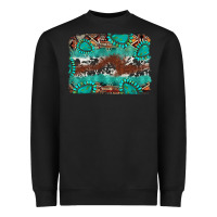 Black cowhide gemstone leather background Heavyweight Sweatshirt - FaDigitalArtStudio