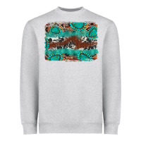 Heather Grey cowhide gemstone leather background Heavyweight Sweatshirt - FaDigitalArtStudio