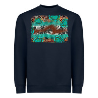 Navy cowhide gemstone leather background Heavyweight Sweatshirt - FaDigitalArtStudio