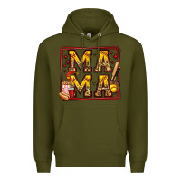 Army Green softball mama Premium Hoodie - Jasminsmagicworld