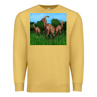 Antique Gold parasaurolophus Premium Sweatshirt - Artiststas