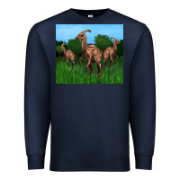 Navy parasaurolophus Premium Sweatshirt - Artiststas