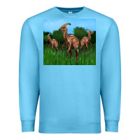 Ocean Blue parasaurolophus Premium Sweatshirt - Artiststas