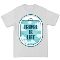 Dove Grey Travel Is Life Funny Traveling Gift Premium Tee - minhPixels