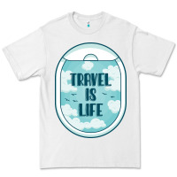 White Travel Is Life Funny Traveling Gift Premium Tee - minhPixels