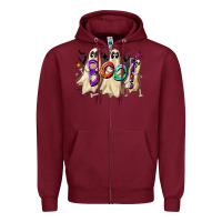 Burgundy boo Zipper Hoodie - CowhideDigitalArt